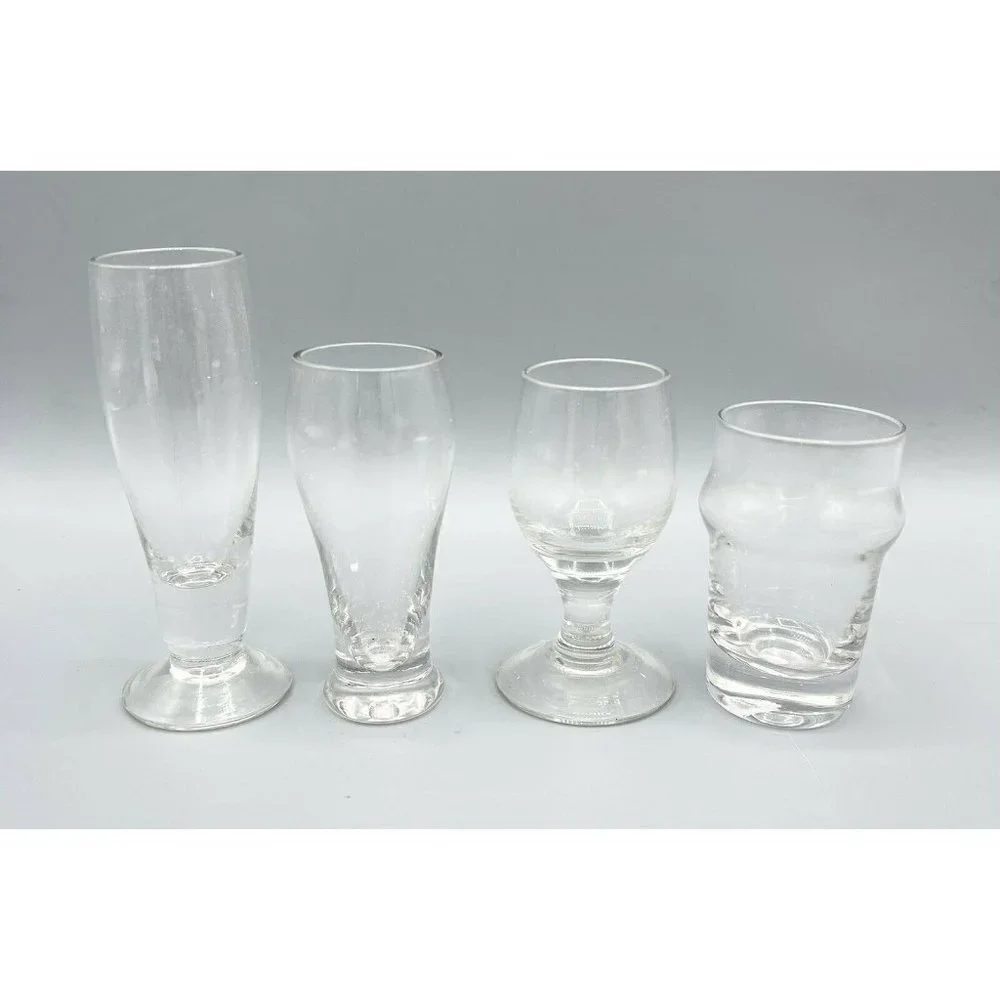 Set Of 4 Craft Beer Pub Shot Glasses Barware Classic Pint Shapes Brewery Box